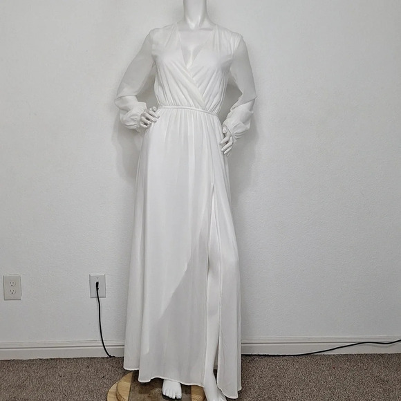 Lulus White Wondrous Water Coastal Romantic Lilies White Maxi Dress Size XXS - Picture 3 of 12